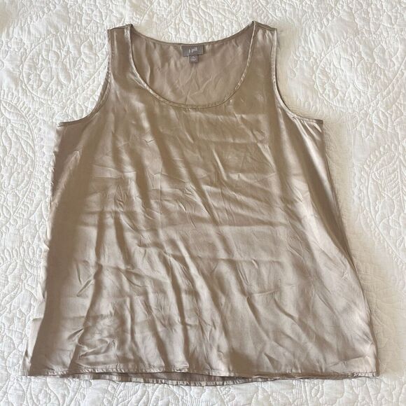 2 J. Jill W Camisole Small Silk Champagne/Beige Capsule Layer Career Shell - Picture 4 of 8
